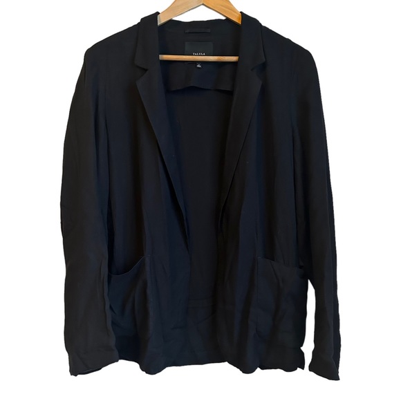 Aritzia Talula Black Lighweight Blazer Open Front Size 8 Office Casual Jacket - Picture 1 of 7